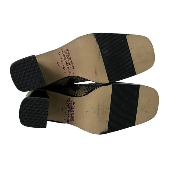 BASS AIME Leather Snakeskin Pattern Side 3" Heel Boots Zip US Size 6.5M - Picture 8 of 12